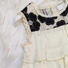 Toddler Girl Fancy Top with Floral Net Short