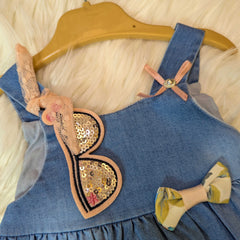 Turkish Dress Denim Stlye Cool Frock with Head Band